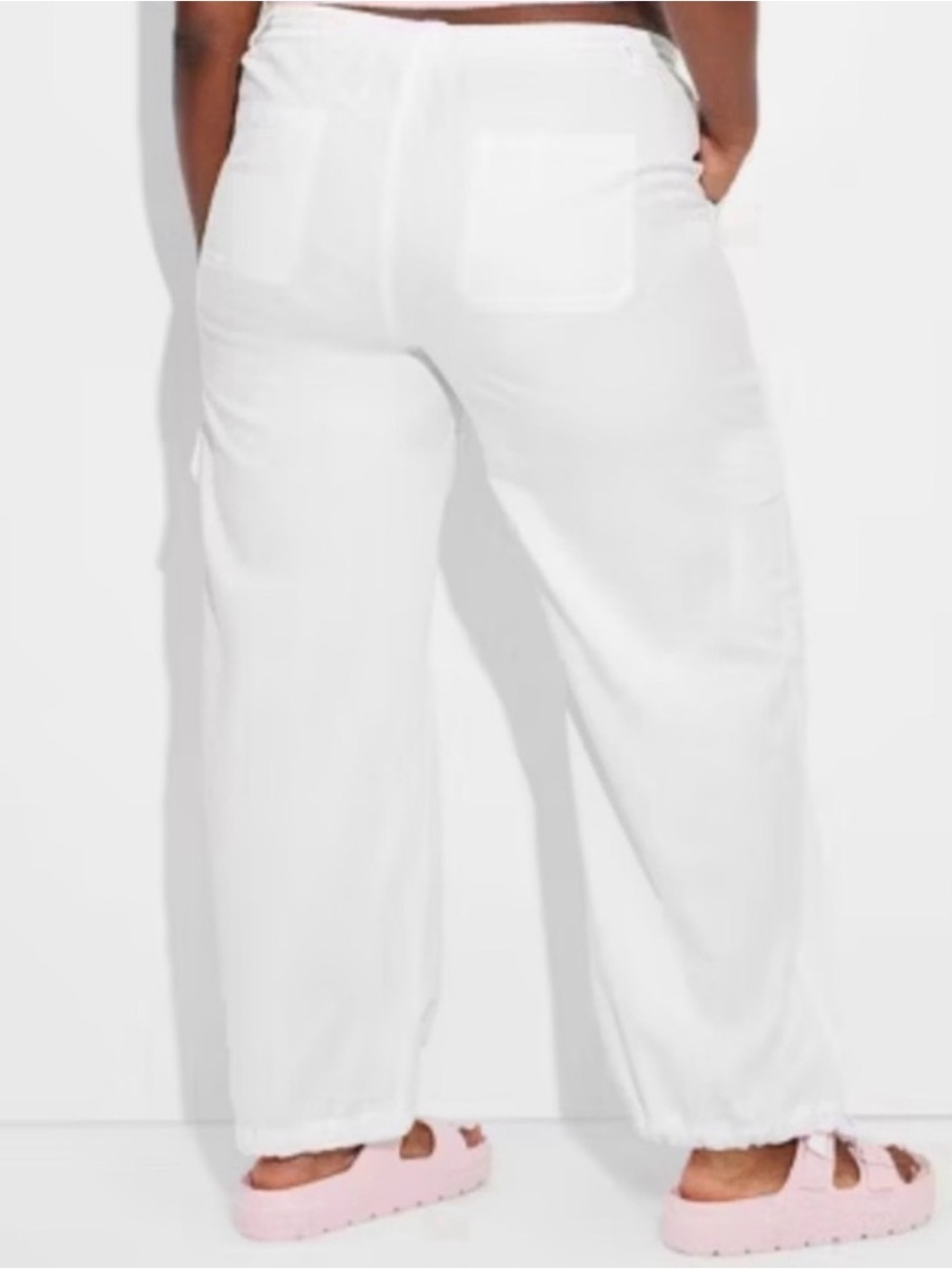 wild fable Relaxed White Drawstring Cargo Joggers NWT 3X - Picture 3 of 16